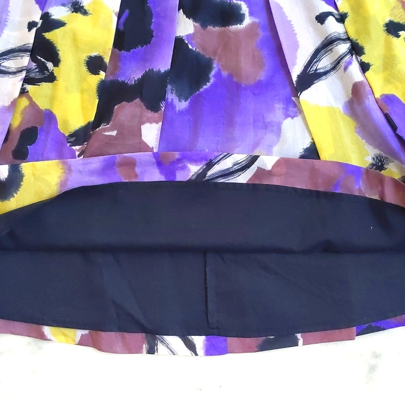 NWOT. The Limited Cotton/Silk Multi Color Patterned Pleated Skirt with lining. - Picture 4 of 6
